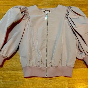 ELISABETTA FRANCHI Puff Sleeve Bomber Jacket